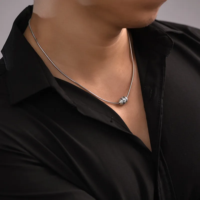 PUENTE 999 Fine Silver Collarbone Chain Men's-2
