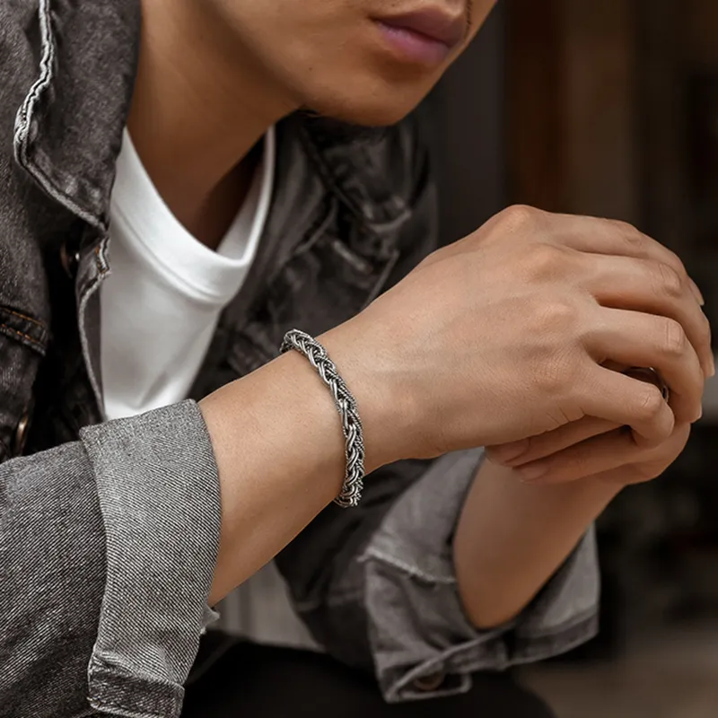 PUENTE S925 Silver Bracelets Men's-11