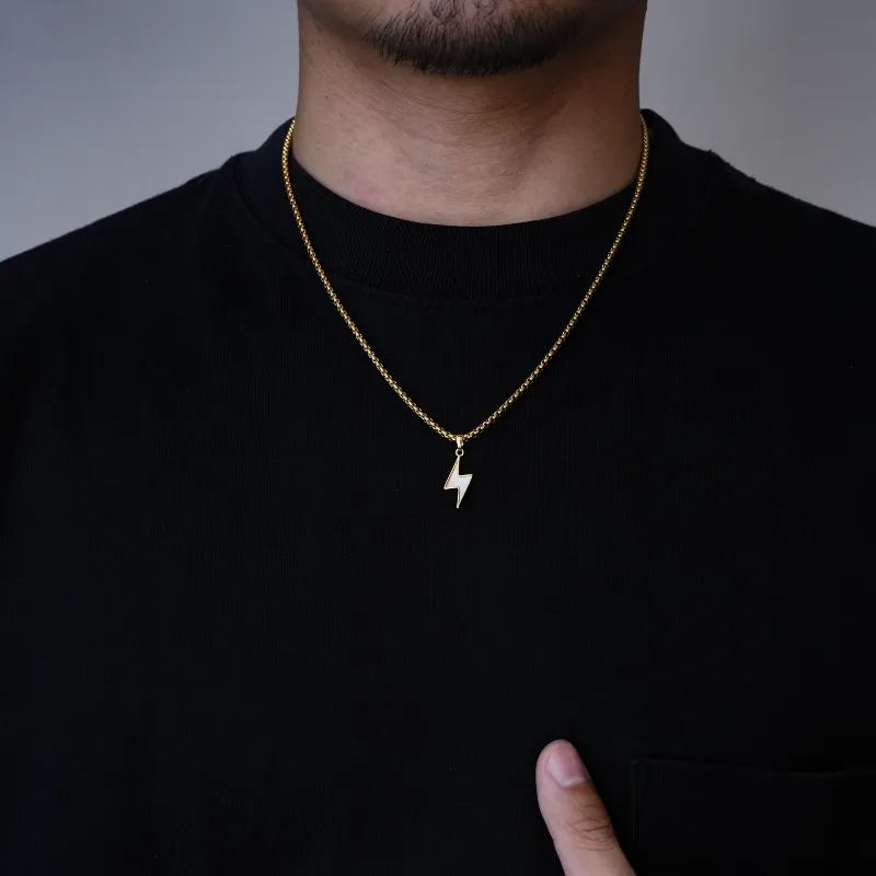 PUENTE Titanium Steel Necklaces Men's Gold-3