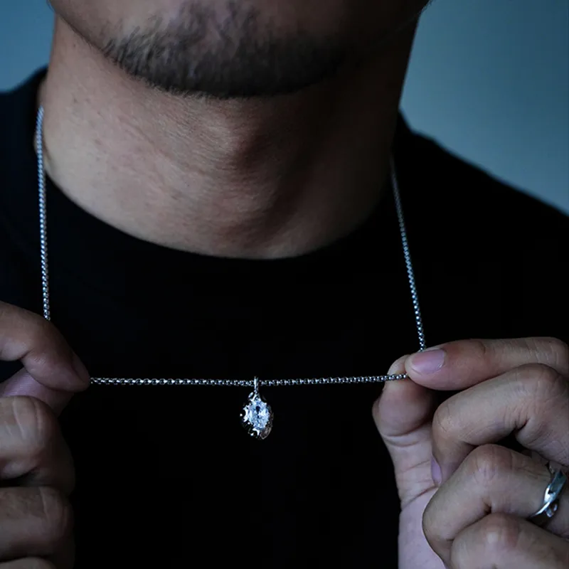 PUENTE Titanium Steel Collarbone Chain Men's-2