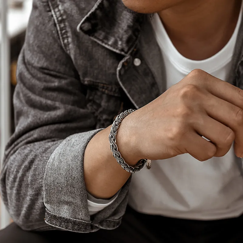 PUENTE S925 Silver Bracelets Men's-8