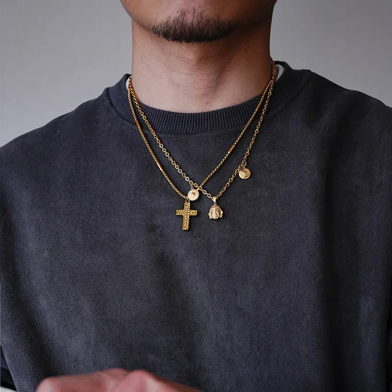 PUENTE Titanium Steel Collarbone Chain Men's-4