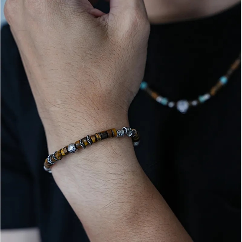 PUENTE Tiger's Eye Stone Bracelets Men's-1