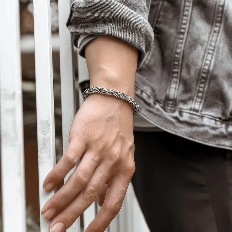 PUENTE S925 Silver Bracelets Men's-6