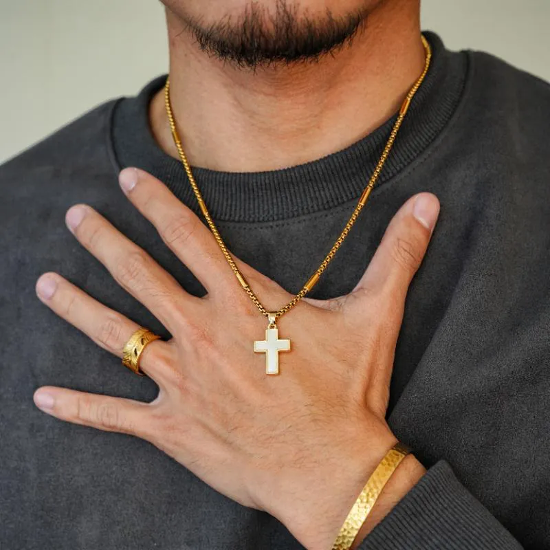 PUENTE Titanium Steel Collarbone Chain Men's-4