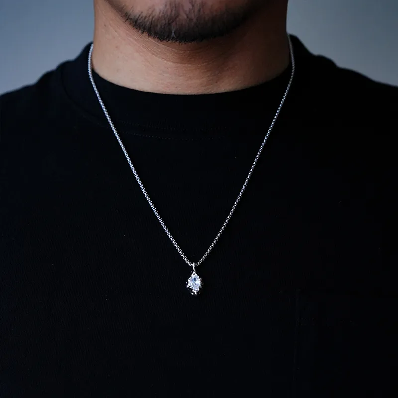PUENTE Titanium Steel Collarbone Chain Men's-4