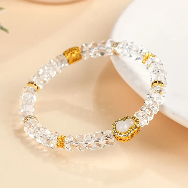 PUENTE Cut White Crystal Bracelets Women's-3