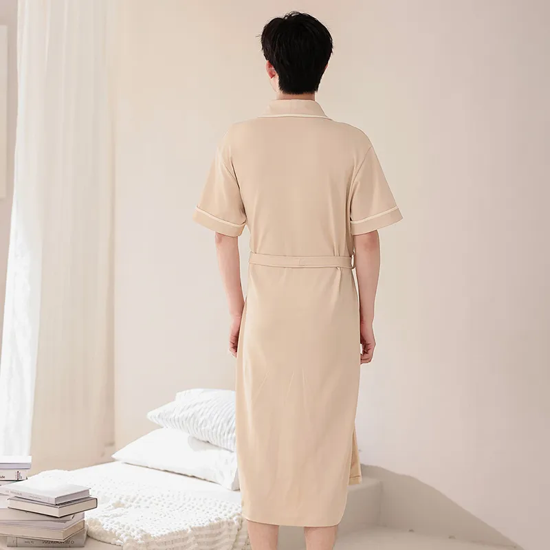 ROUKEER Bath Robes Men's Apricot-1