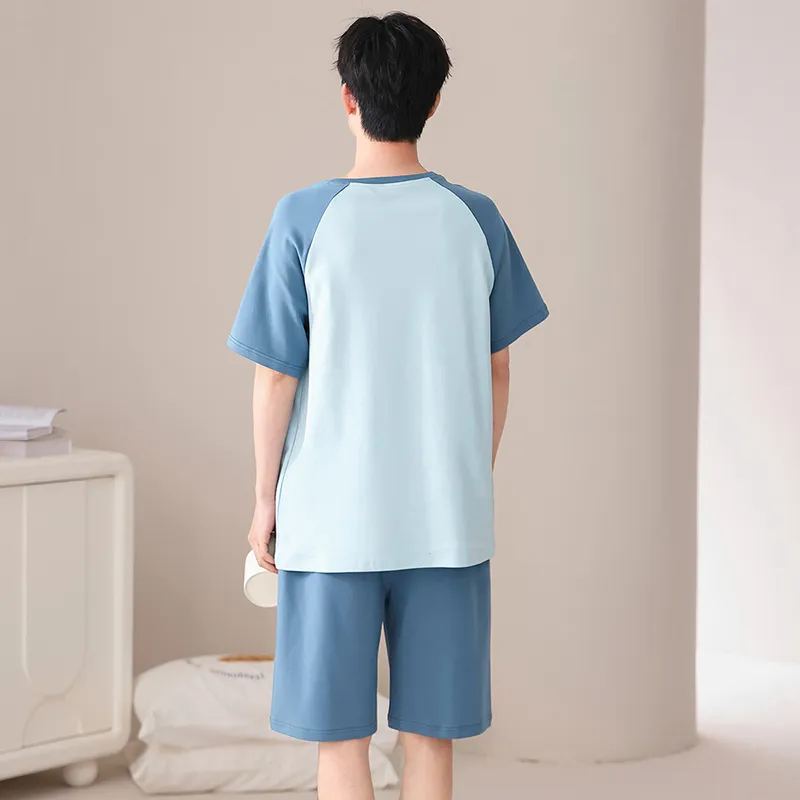 ROUKEER Pajama Set Men's Sky Blue-1