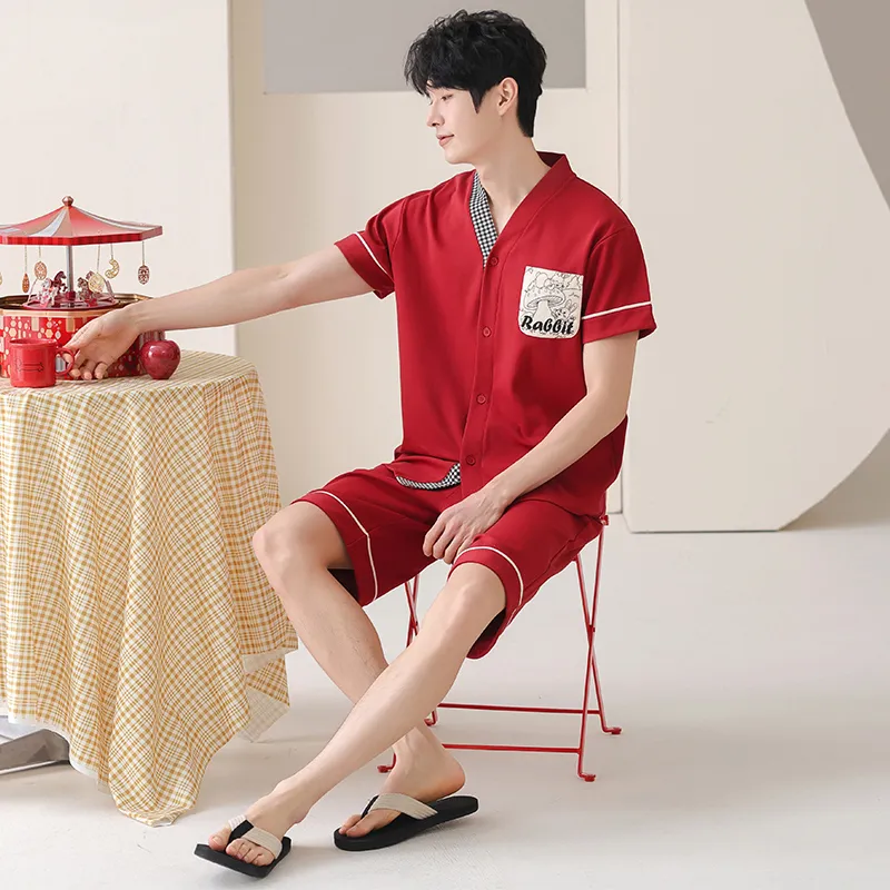 ROUKEER Men Pajama Sets-5