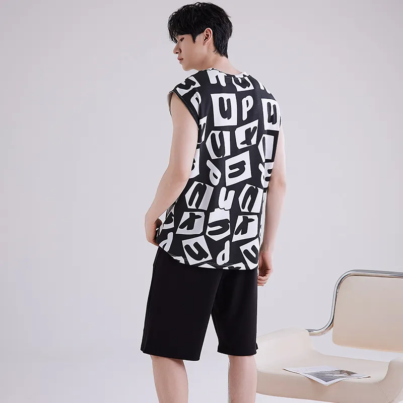 ROUKEER Men Pajama Sets-41