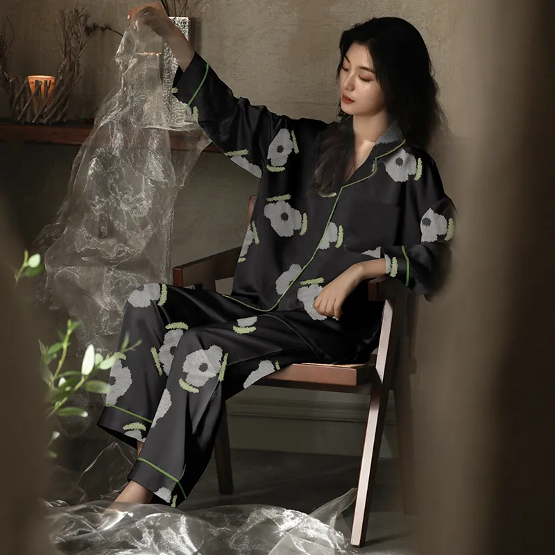 ROUKEER Pajama Set Women's Dark Gray-3