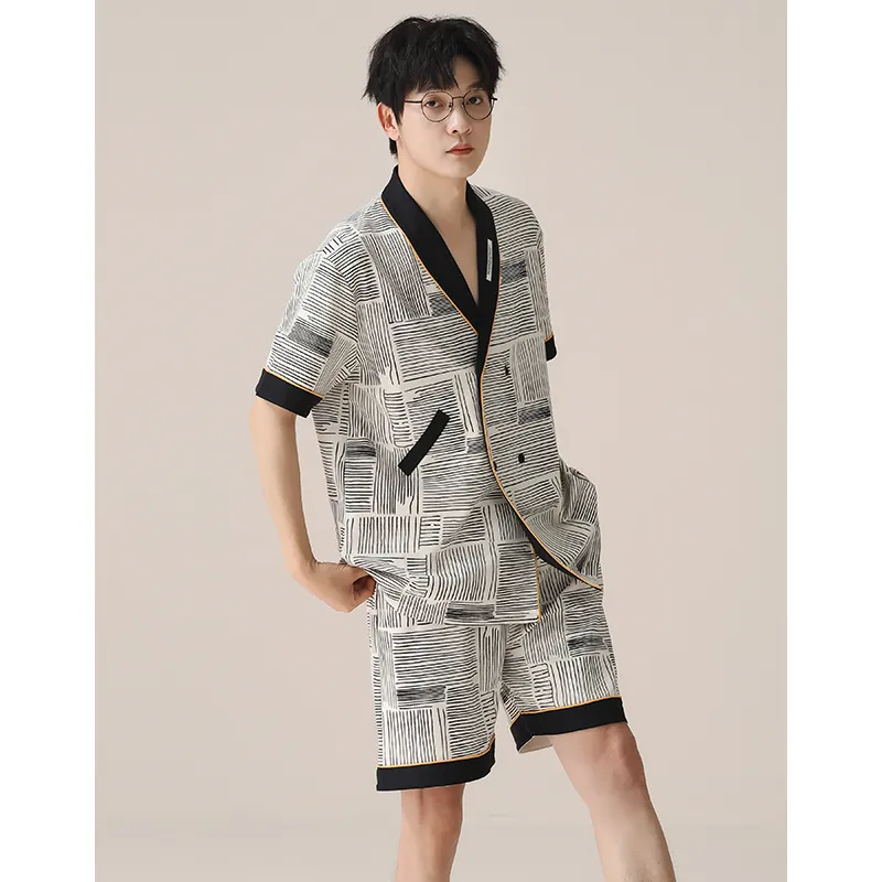 ROUKEER Men Pajama Sets-4