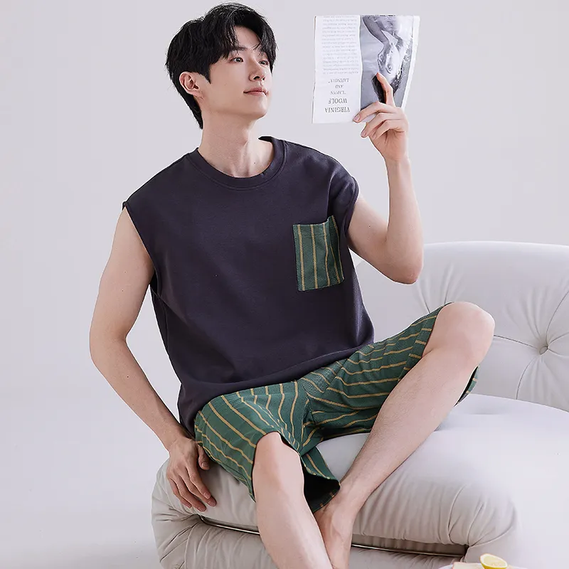 ROUKEER Men Pajama Sets-17