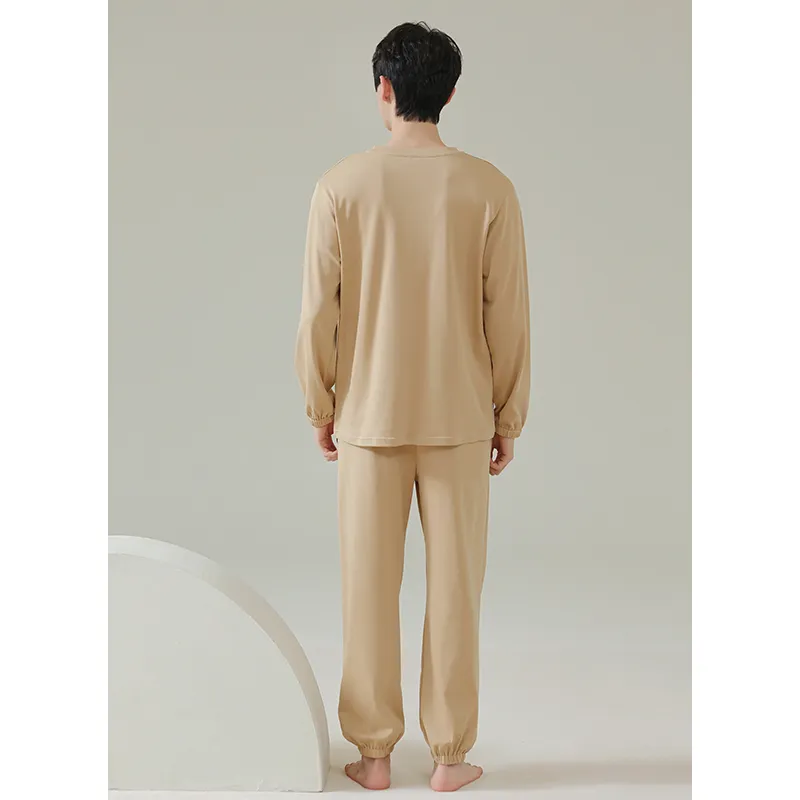 ROUKEER Pajama Set Men's Ginger Yellow-1