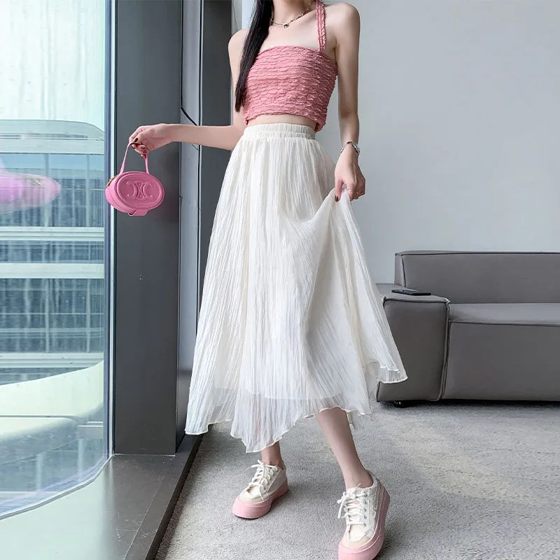 MM Casual Long Skirt Women's Apricot-2