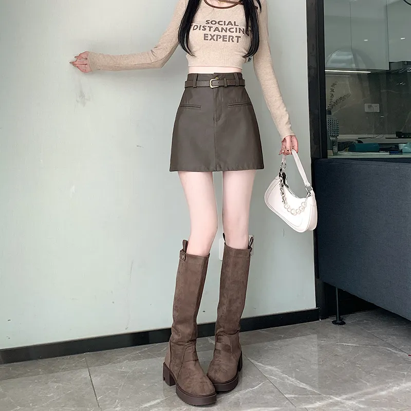MM Leather Short Skirts Women's-19