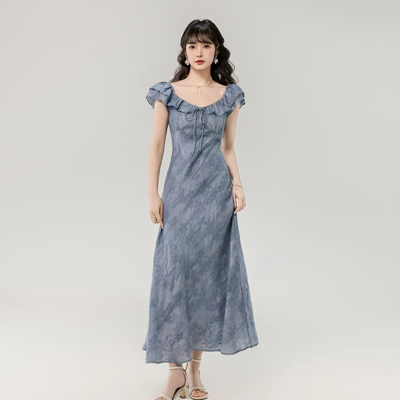 Mm Short Sleeved Dresses Women's Light Blue-4