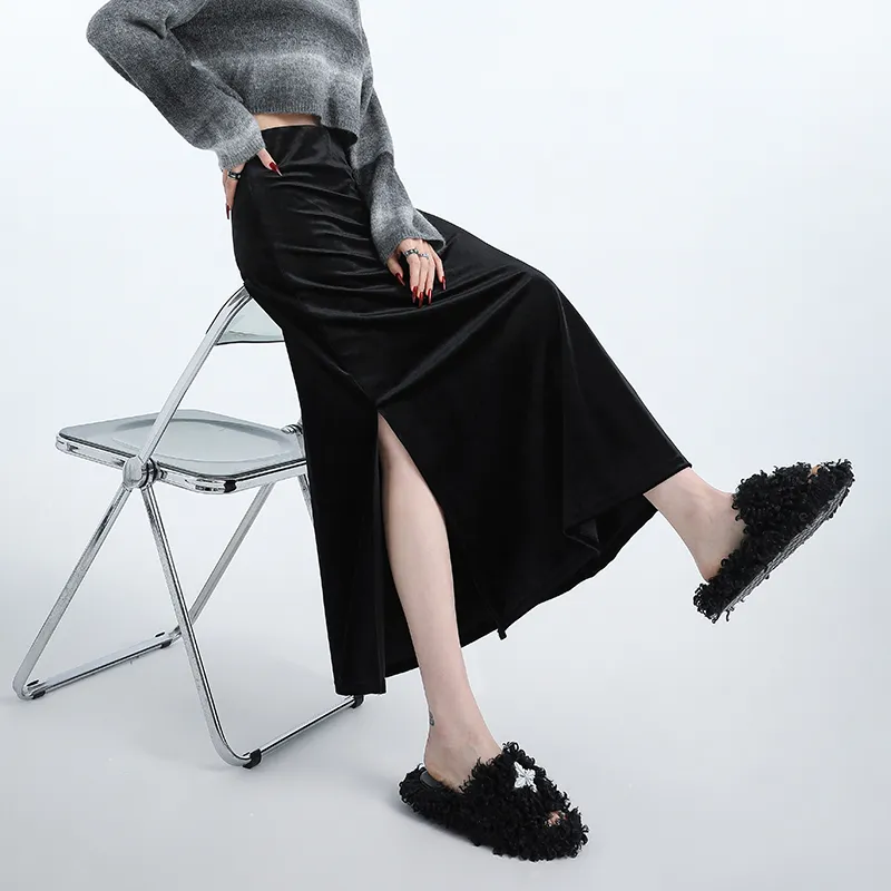 MM Casual Long Skirts Women's Black-4