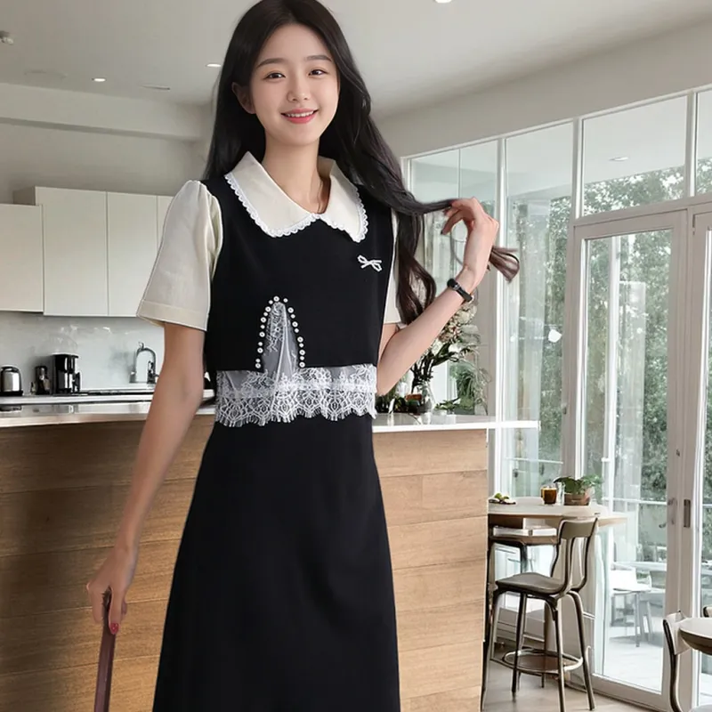 Mm Short Sleeved Dresses Women's Black-5