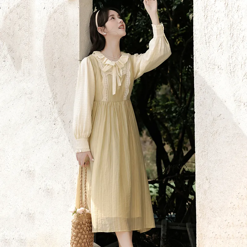 MM Long Sleeved Dresses Women's-3