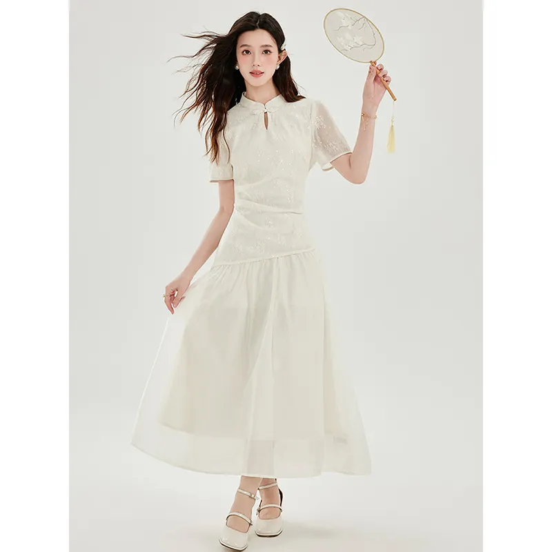 Mm Short Sleeved Dresses Women's White-3