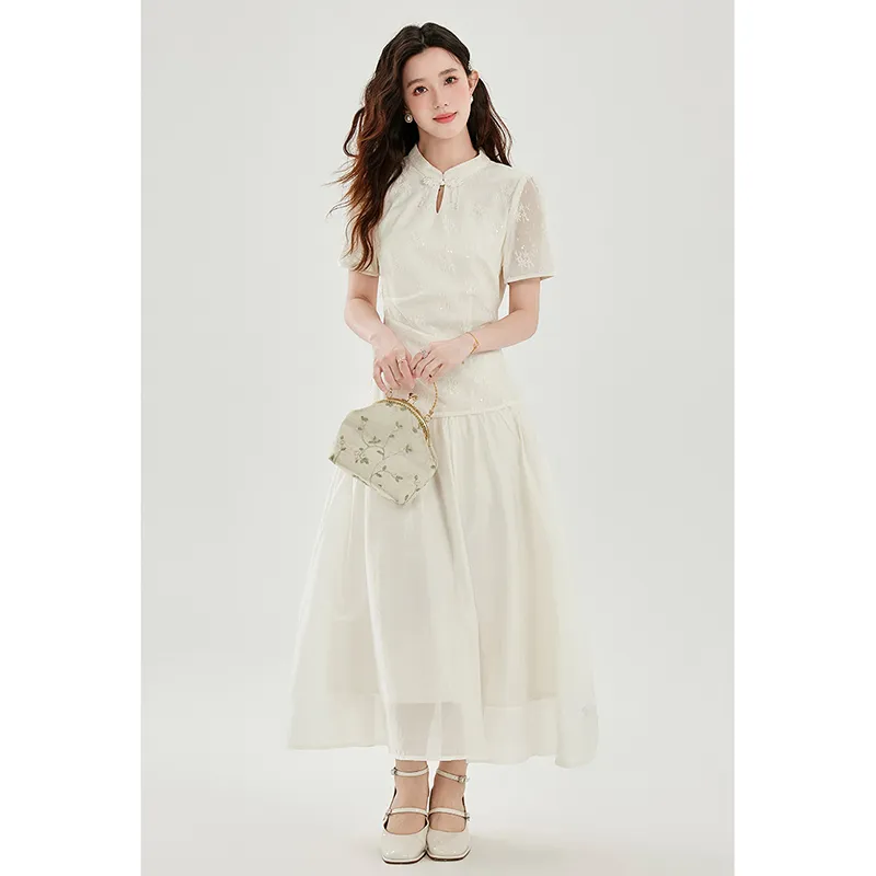 Mm Short Sleeved Dresses Women's White-1