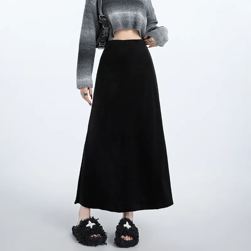 MM Casual Long Skirts Women's Black-7