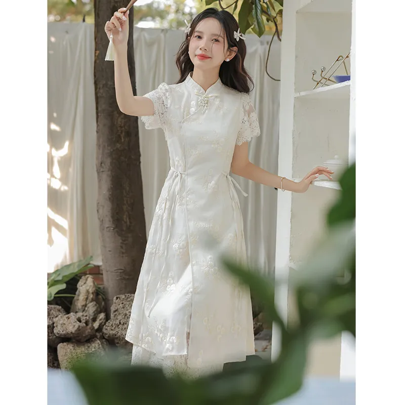Mm Short Sleeved Dresses Women's Apricot-5