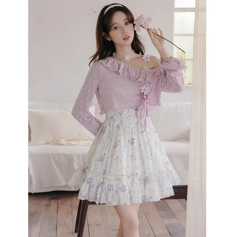 Mm Two Piece Skirt Sets Women's-1