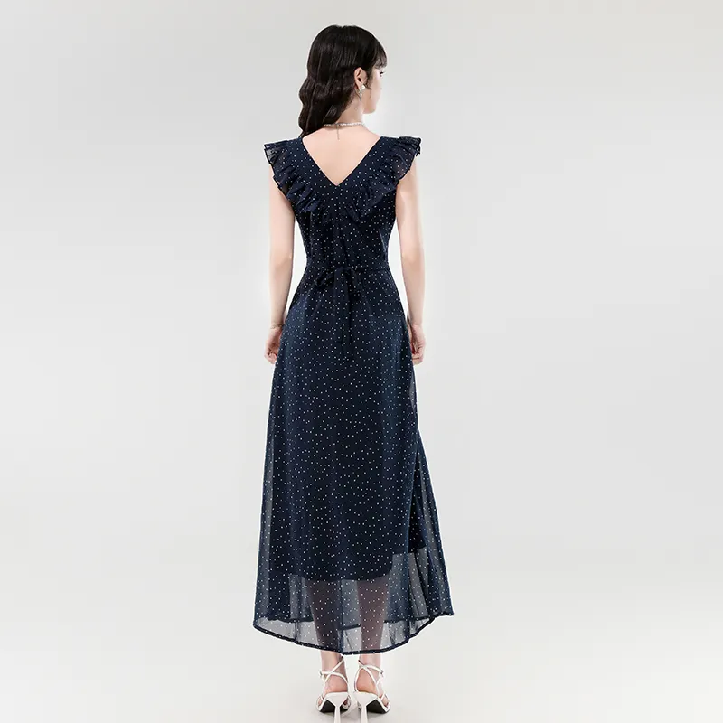 Mm Sleeveless Dresses Women's Blue Dot-3