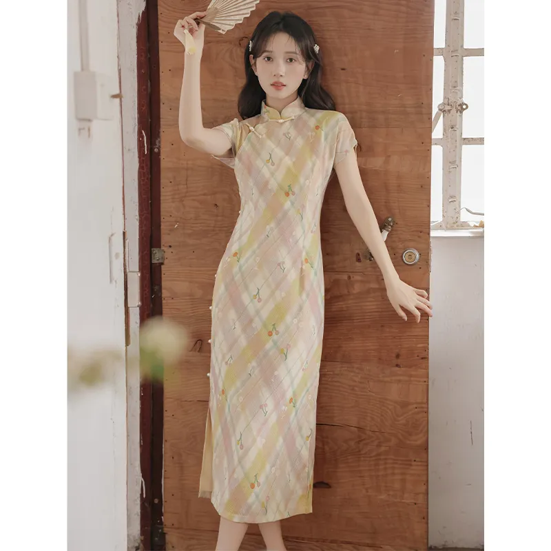 Mm Short Sleeved Dresses Women's Cherry Print-3
