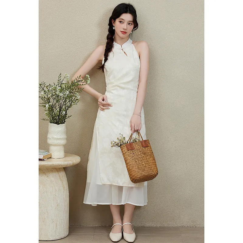 Mm Sleeveless Dresses Women's White-4