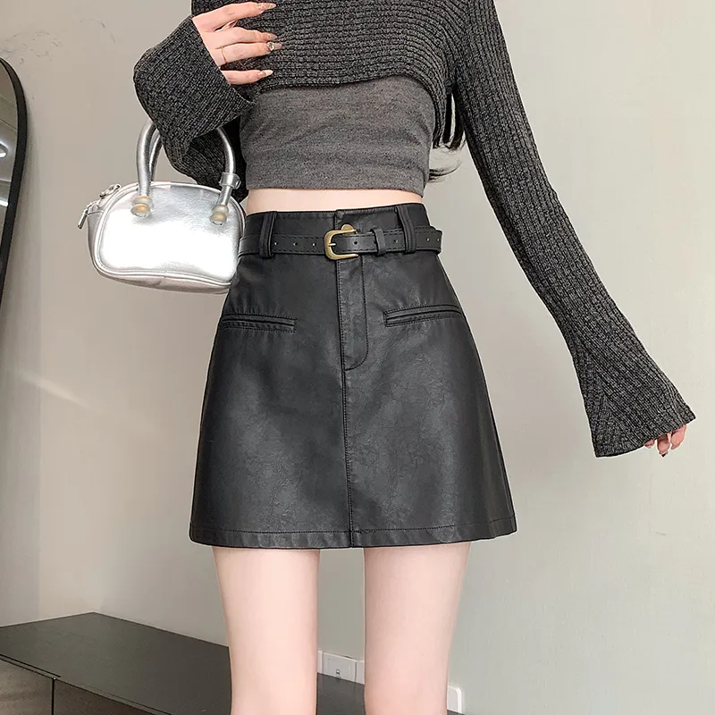 MM Leather Short Skirts Women's-3