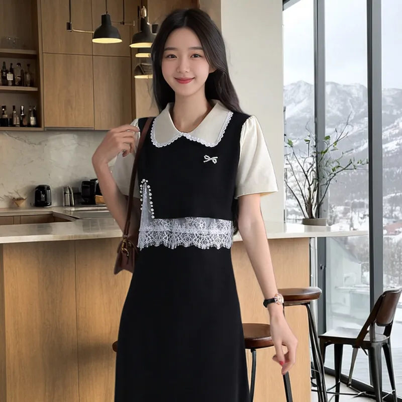 Mm Short Sleeved Dresses Women's Black-2