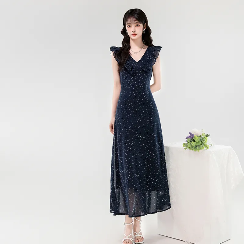 Mm Sleeveless Dresses Women's Blue Dot-4