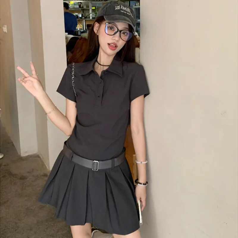 Mm Short Sleeved Dresses Women's Gray Dress-3