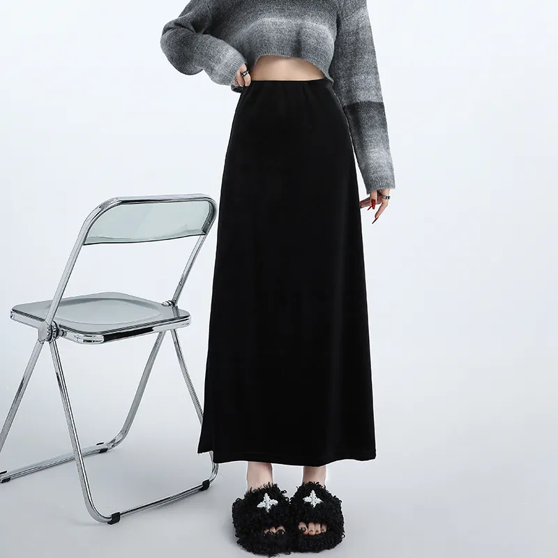 MM Casual Long Skirts Women's Black-3