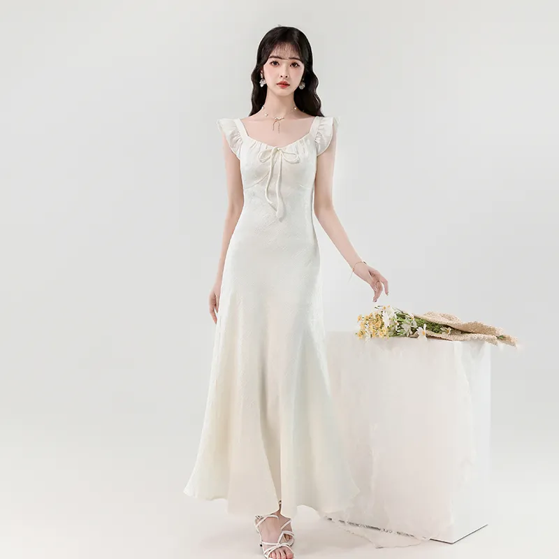 Mm Short Sleeved Dresses Women's Pearl White-1