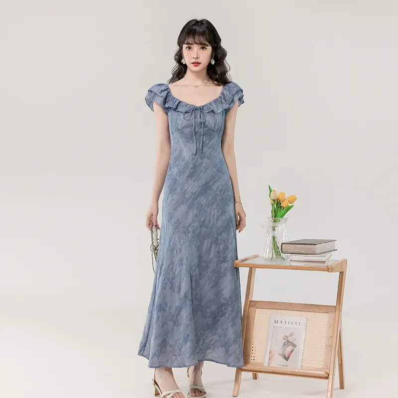Mm Short Sleeved Dresses Women's Light Blue-2