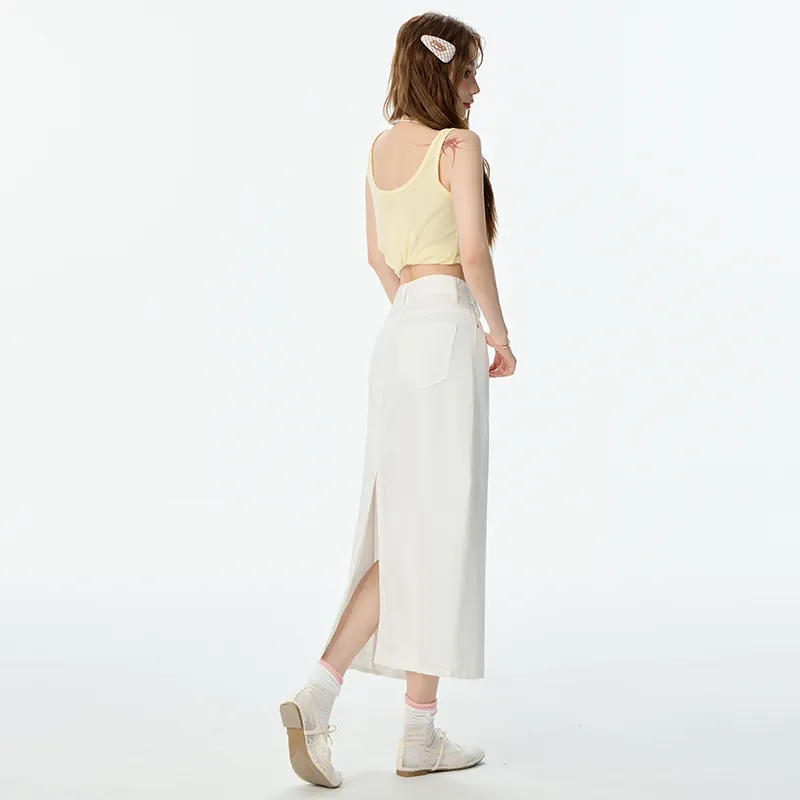 Mm Casual Long Skirts Women's White-1