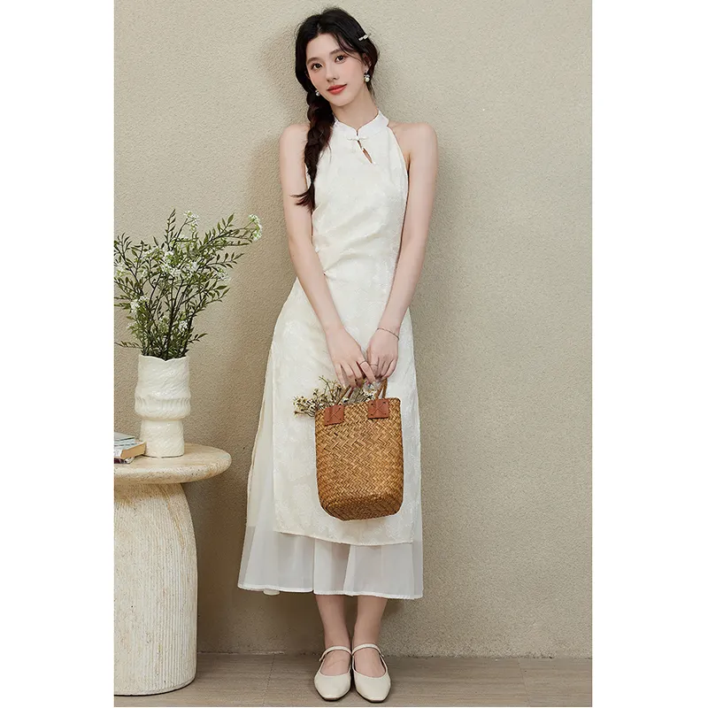 Mm Sleeveless Dresses Women's White-2