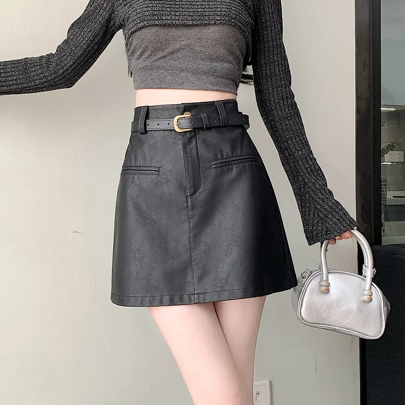 MM Leather Short Skirts Women's-1