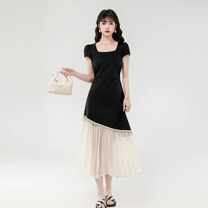 Mm Short Sleeved Dresses Women's Black-1