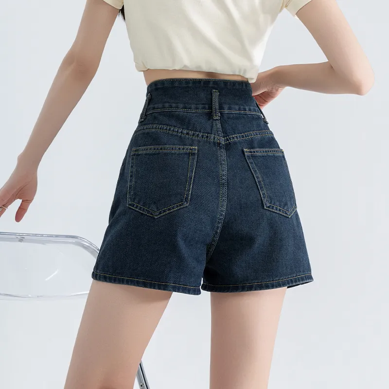 MM Denim Shorts Women's Blue Gray-4