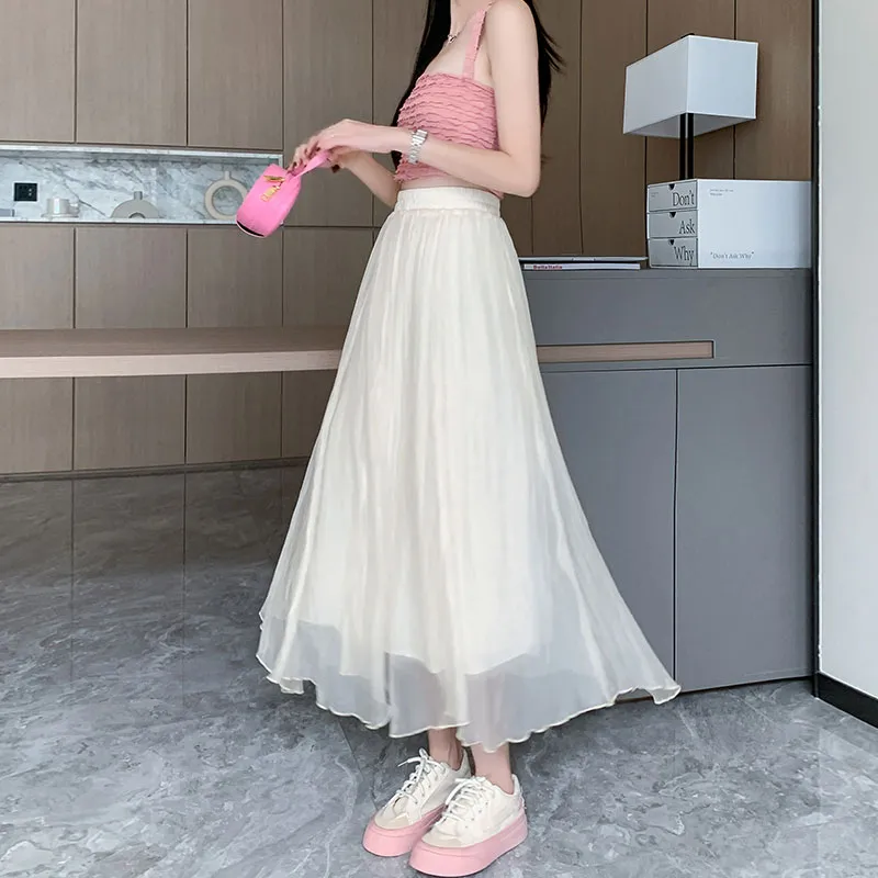 MM Casual Long Skirt Women's Apricot-4