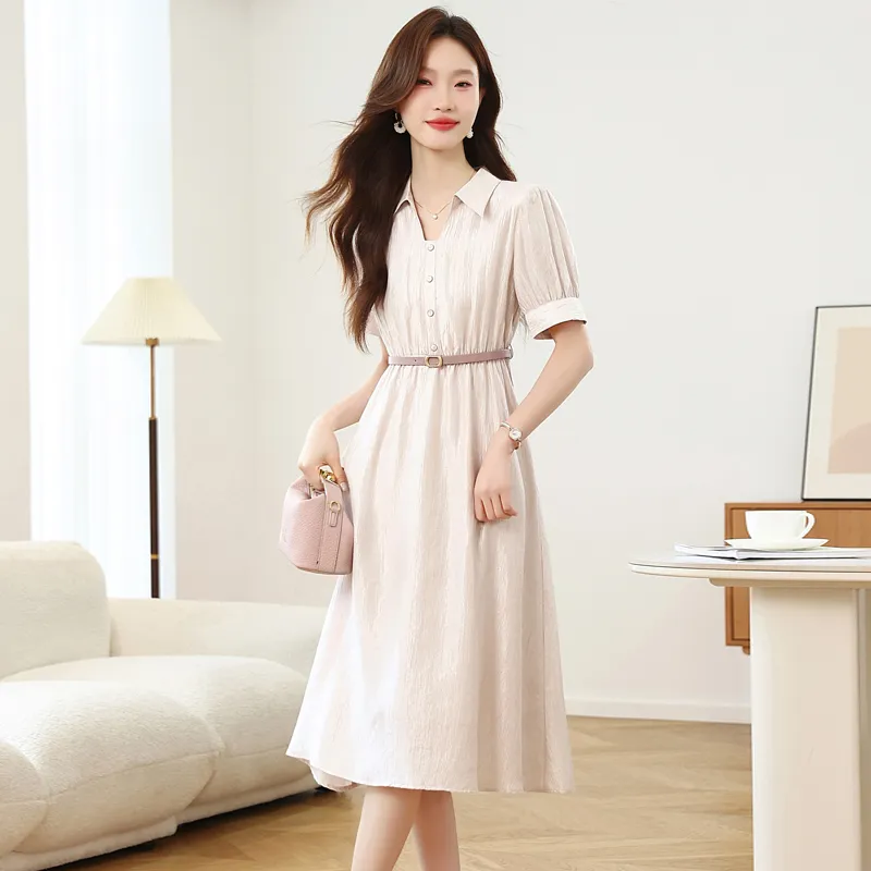 MM Short Sleeved Dress Women's Light Pink-3