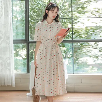 Mm Short Sleeved Dresses Women's Multicolor Polka Dot
