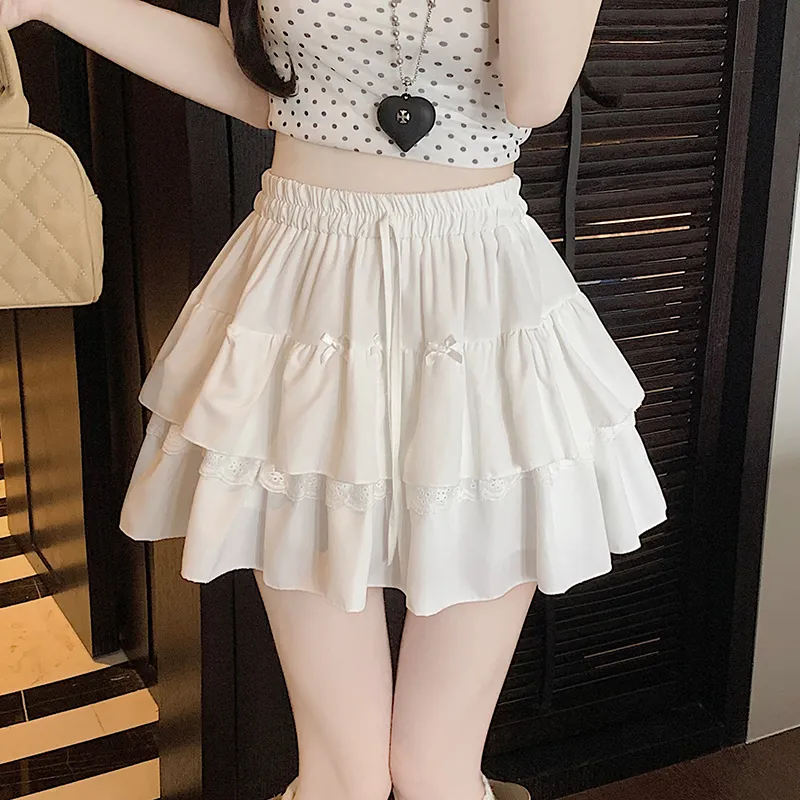 MM Casual Short Skirts Women's White-1