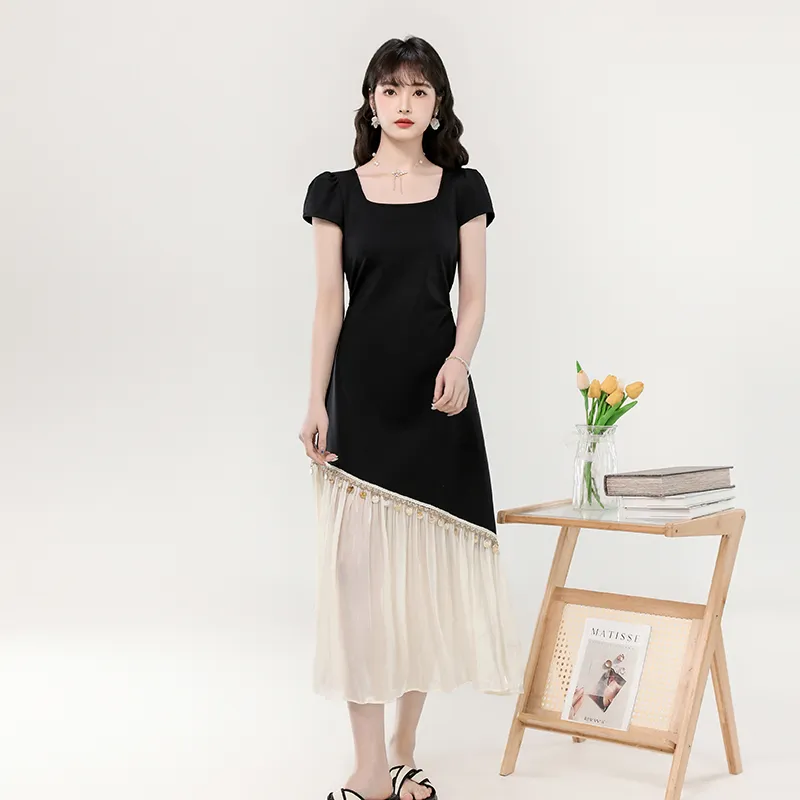 Mm Short Sleeved Dresses Women's Black-3